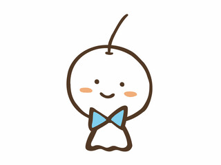 かわいい梅雨のてるてる坊主／手書きイラスト