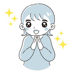 ときめく女性のイラスト