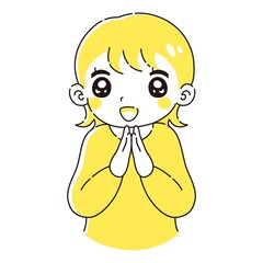 ときめく女性のイラスト