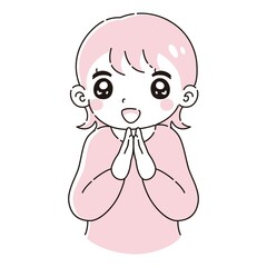 ときめく女性のイラスト