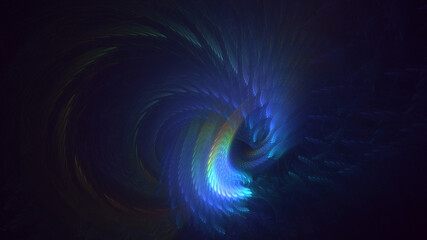 3D rendering abstract multicolor fractal light background