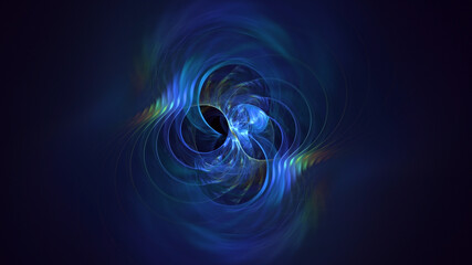 3D rendering abstract multicolor fractal light background