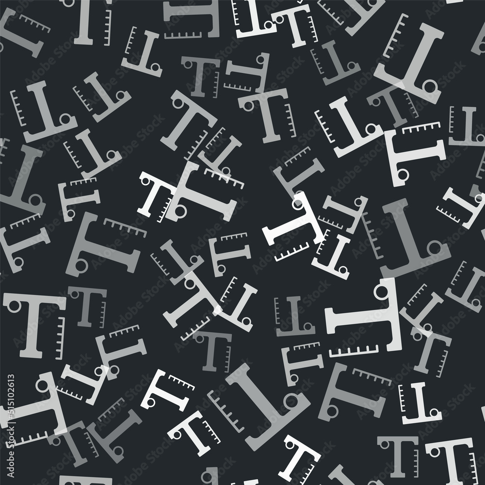 Poster grey text icon isolated seamless pattern on black background. vector