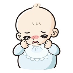 Obraz premium ぐずる赤ちゃんのイラスト