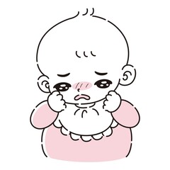 Obraz premium ぐずる赤ちゃんのイラスト