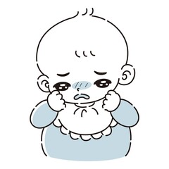 ぐずる赤ちゃんのイラスト