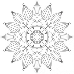 Leaf Flower Petal Coloring Mandala Art Simple Graphic Shape Vector Floral Oriental Outline Vintage Decorative Elements Pattern Illustration Islam Arabic Indian Turkish Mystic Religion Morals Lotus