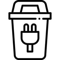 electronic waste line icon