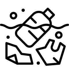 water pollution line icon