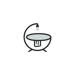 bathtub abstract logo and icon
