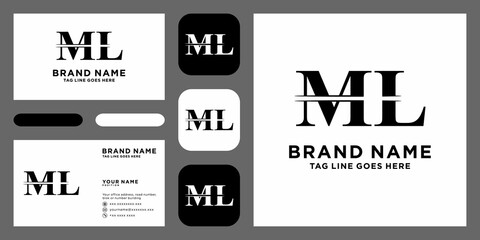 Minimalist abstract letter ML logo. This logo icon incorporate with letter M and L abstract shape in the creative way. It will be suitable for Which company name start m,l.
