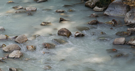 Nature onsen flowing in the river at Xinbeitou taiwan