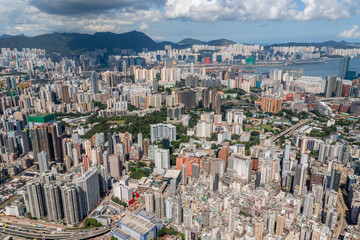 Top view of Hong Kong city