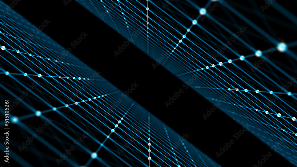 Poster network connection technology. abstract dark background with points and lines. digital futuristic ba