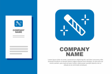 Blue Photo retouching icon isolated on white background. Photographer, photography, retouch icon. Logo design template element. Vector