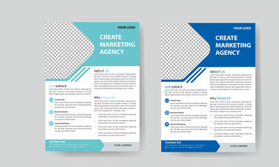 creative design, cover modern annual report, flyer in A4 with colorful triangles