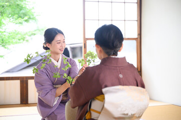 Japanese Culture Kado Flower Arrangements Flower Arrangement Classes Kimono