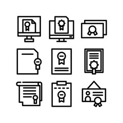 certificate icon or logo isolated sign symbol vector illustration - high quality black style vector icons
