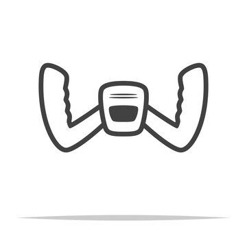 Airplane Yoke Steering Outline Icon Vector Isolated