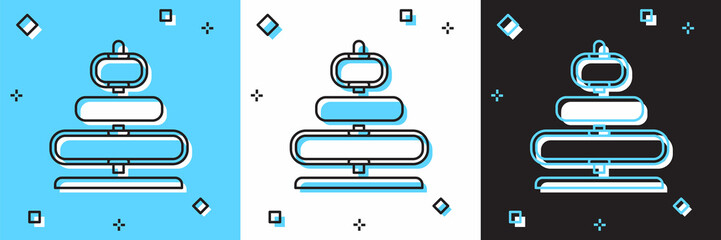Obraz premium Set Pyramid toy icon isolated on blue and white, black background. Vector