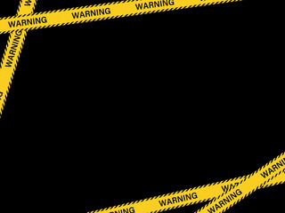 危険警告用バリケードテープリボンのフレーム背景イラスト