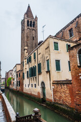 Fototapeta na wymiar View of San Barnaba Church Bell Tower, Venice, Veneto, Italy, Europe, World Heritage Site