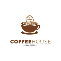 Coffee House Icon Vector Logo Template Illustration Design