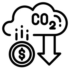 carbon credit line icon