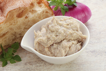 Jewish traditional cuisine herring mousse Forsmak