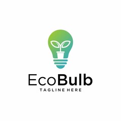 eco bulb logo, vector logo design for green energy, green light bulb ideas, renewable energy, future modern agriculture