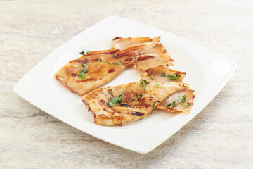 Grilled squid with unagi sauce