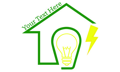 House Of Lamp Logo Design Isolated In House. Lamp Logo Template. Modern Design. Flat Logo. Vector Illustration