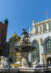 Fototapeta premium Fountain of Neptune in Gdansk, Poland