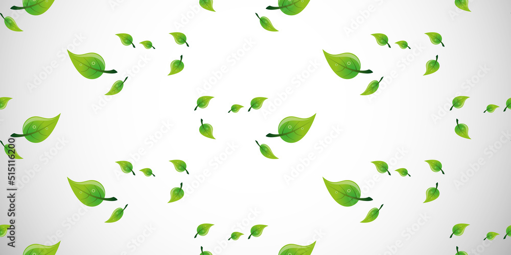 Poster many green leaves of various sizes - pattern background design, texture, wallpaper template for web 