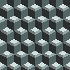 3d seamless pattern with monochrome block abstract geometric endless pattern. use for tiles and fabric print