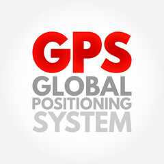 GPS Global Positioning System - global navigation satellite system that provides geolocation and time information to a GPS receiver, acronym text concept background