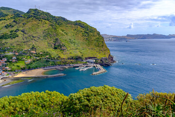 Panoramic view over Machico, Madeira island, Portugal