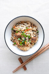 鯖とひじきと人参の炊き込みご飯