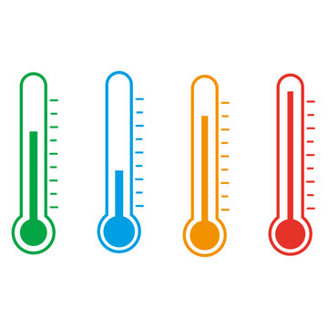 Temperature symbol. Thermometer simple icons. Vector	
