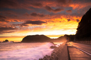 伊豆大瀬の夕焼け