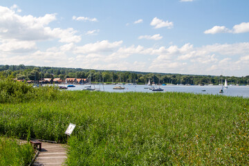 Ammersee, Germany, July 29, 2022. This large lake with an area of 47 km2 invites you to sail and relax.