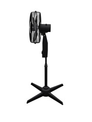  3D illustration of a black ventilator on a white background.