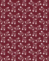 Cute simple spring summer Ditsy dress floral fabric pattern Folk, rustic, cottagedecor, traditional, retro, vintage style