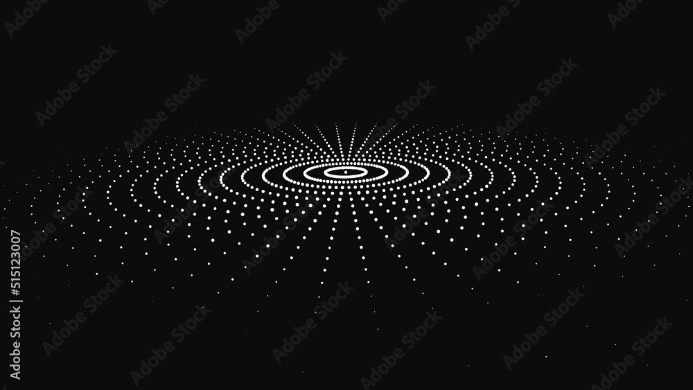 Aufkleber vector digital disk with dots. futuristic black and white circular wave. the concept of big data. th