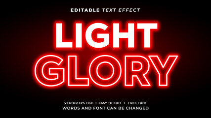 Fototapeta na wymiar Editable text effect - neon light style