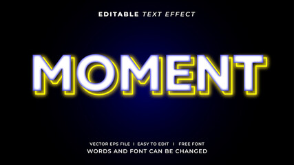 Editable text effect - moment neon style