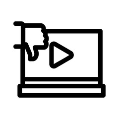 dislike video icon or logo isolated sign symbol vector illustration - high quality black style vector icons
