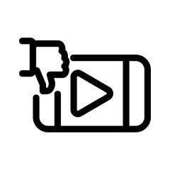 dislike video icon or logo isolated sign symbol vector illustration - high quality black style vector icons
