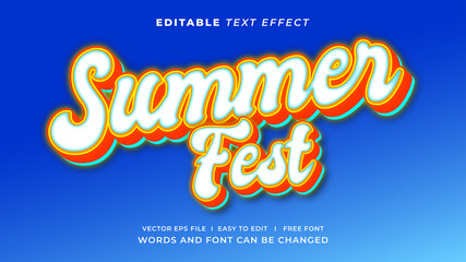 Summer fest 3d editable text effect