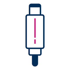 type c usb cable icon with transparent background